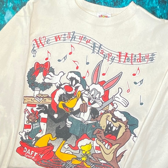 Warner Bros. Other - Vtg Looney Tunes Christmas Sweatshirt Warner Bros